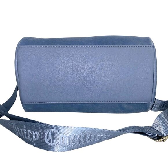 Juicy Couture Slate Blue Iridescent Crystal Logo Obsession Satchel Bag NWT - Picture 9 of 12